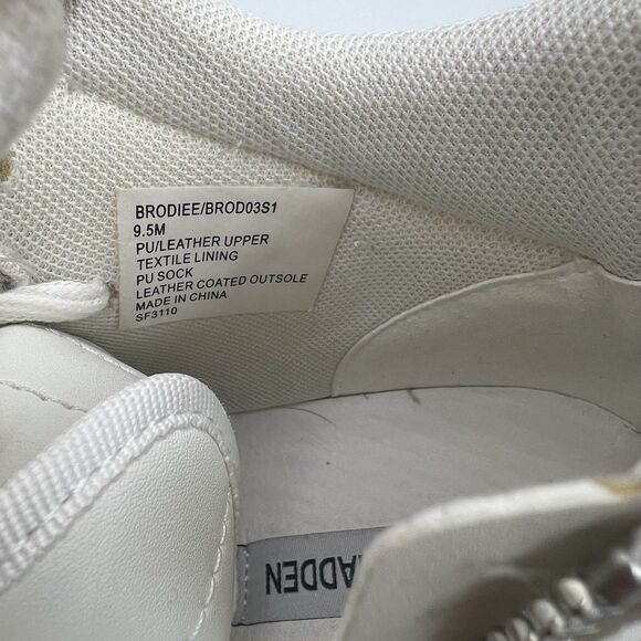 STEVE MADDEN Brodiee Platform Sneaker in Tan White Leather Woman’s Size 9.5 - Picture 9 of 9